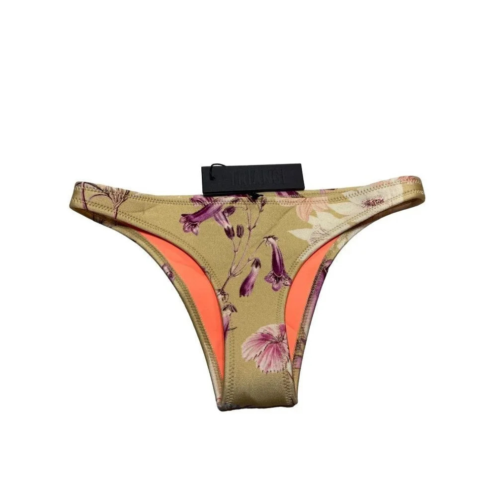 NWT TRANGL Swim Delilah Tan Floral Cheeky Bikini Bottoms-sz Small